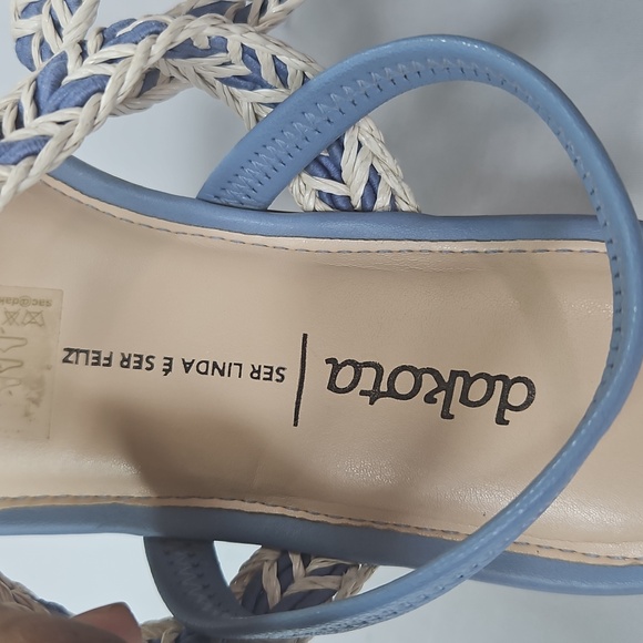 Dakota Y6791 rasteira pedraria sandal Blue Leather Sandals Size 7 - Picture 2 of 8